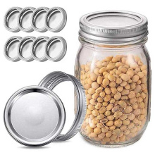 Custom design glass mason jars in bulk with split type metal lid for canning jam cookie food storage